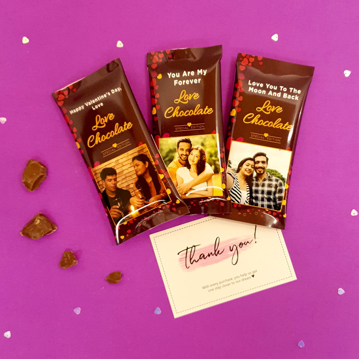 Personalized Dairy Milk Silk Wrapper with Original Silk Chocolate inside (Pack of 3)