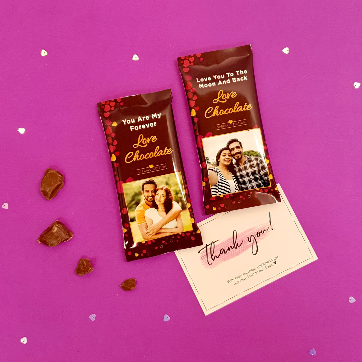 Personalized Dairy Milk Silk Wrapper with Original Silk Chocolate inside(Pack of 2)